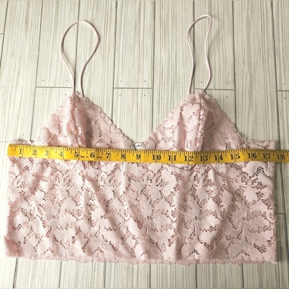 Free People Lacey Lace Brami Cami Top in Light Rose Size Large - Picture 8 of 12